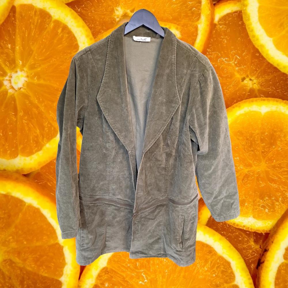 Simply Noelle Corduroy Jacket with Hook and Loop Closure and a Zip Off‎ Bottom